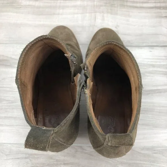 Madewell Booties Womens 6.5 Brenner Brown Suede Heeled Ankle Boots - Picture 9 of 11